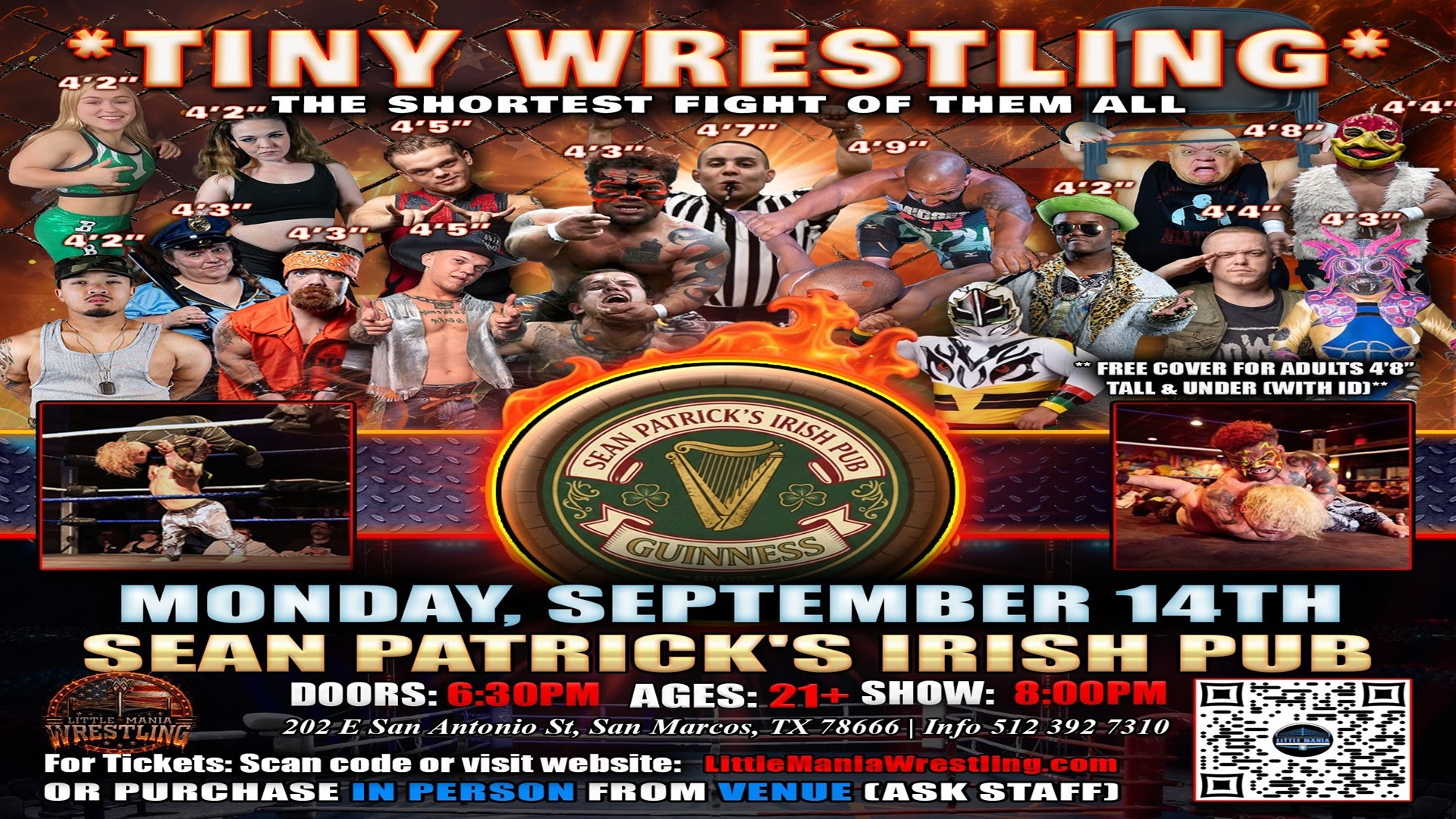 San Marcos Little Mania Mini Wrestling at Sean Patrick's Irish Pub