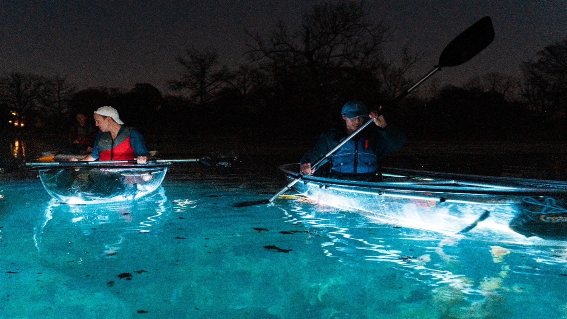 Guided Light-Up Kayak Tour at Spring Lake