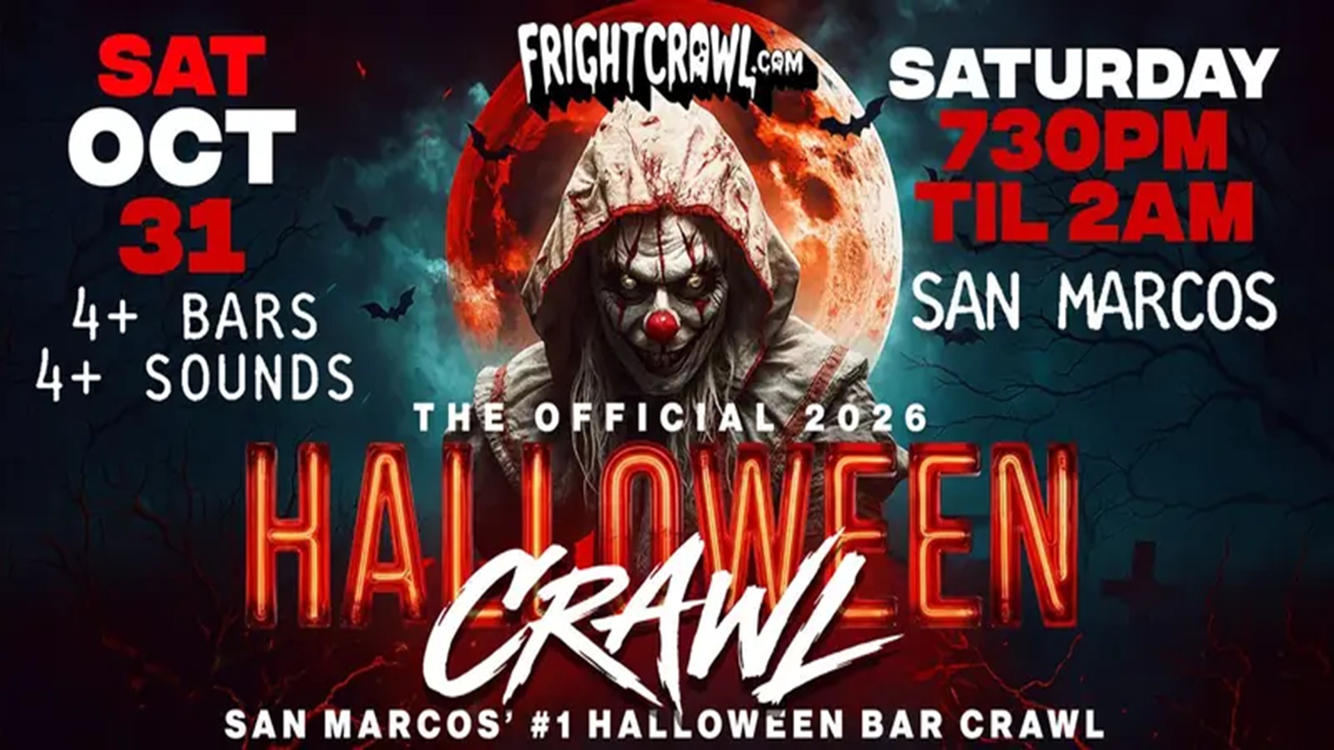 Halloween Bar Crawl in Downtown San Marcos