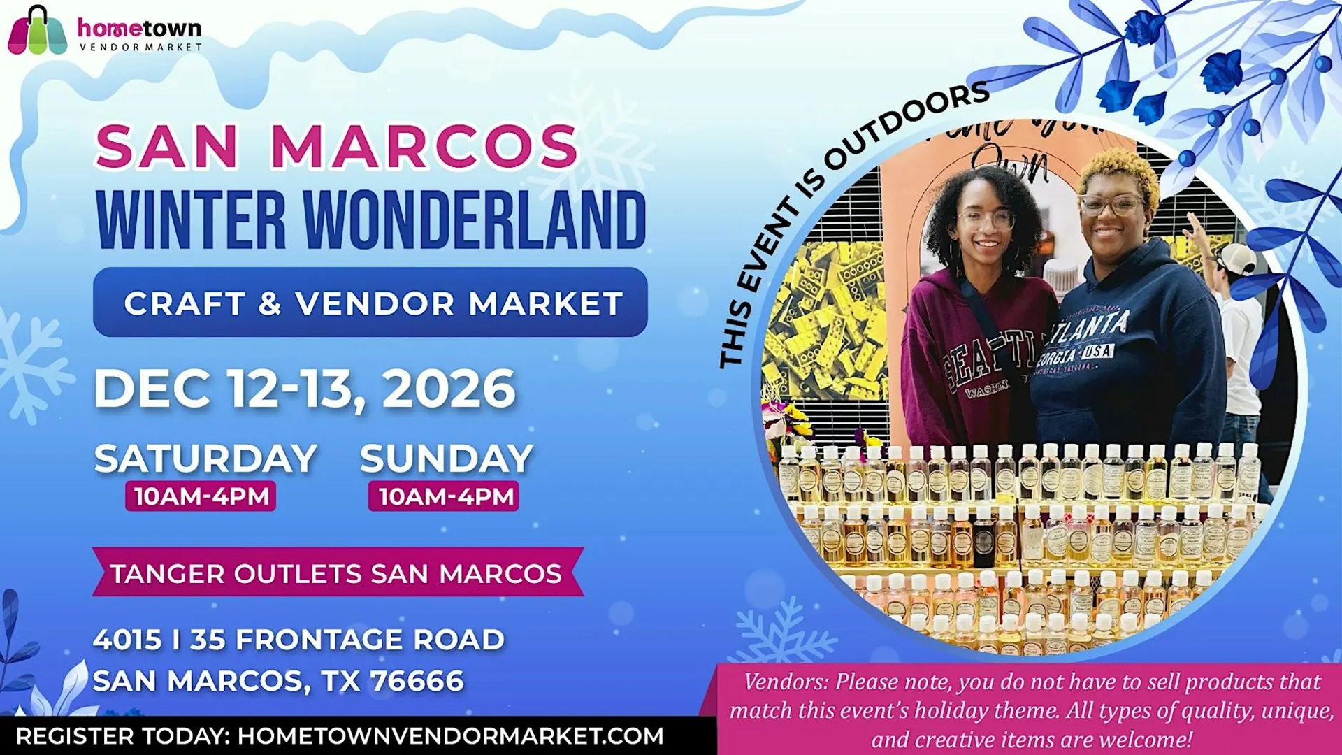 San Marcos Winter Wonderland Craft & Vendor Market at Tanger Outlets San Marcos