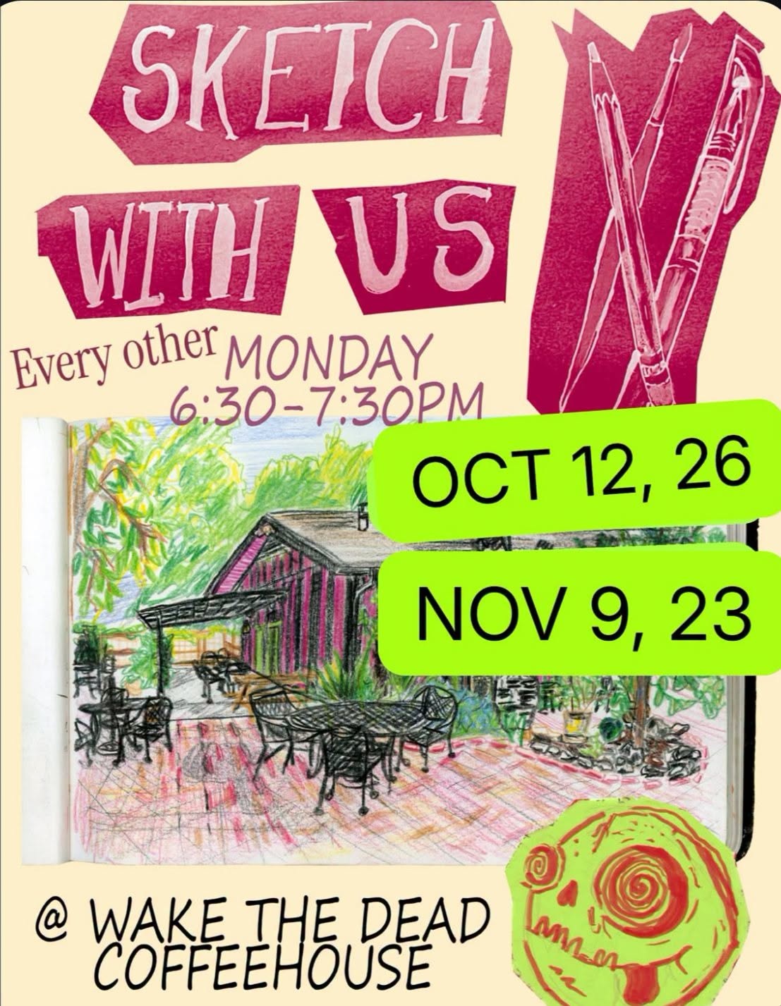 Sketch With Us at Wake the Dead Coffee House