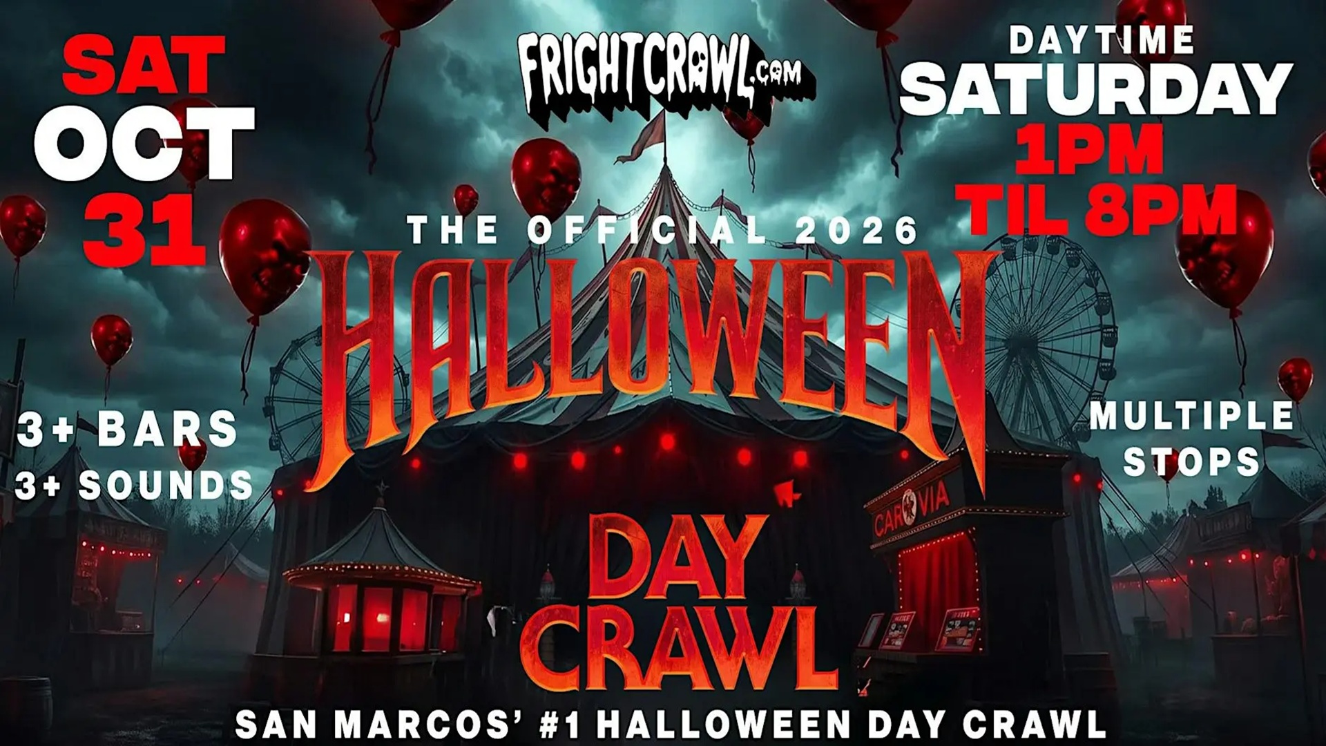 The Fright Crawl at San Marcos Halloween Day Bar Crawl